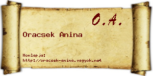 Oracsek Anina névjegykártya